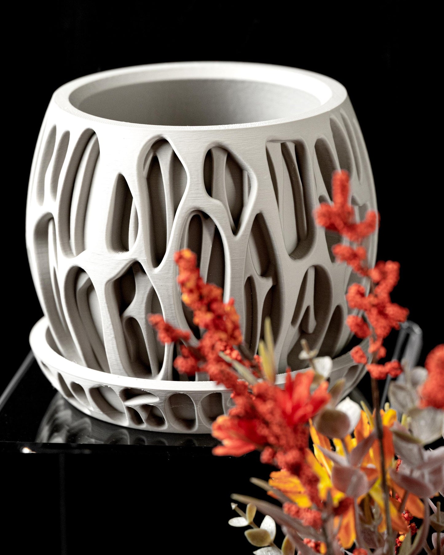 Moderner Blumentopf mit Drainage "Melt"| Exklusiv 3D gedruckter Topf für Blumen & Pflanzen