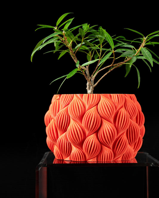 Moderner Blumentopf mit Drainage "Striata"| Exklusiv 3D gedruckter Topf für Blumen & Pflanzen