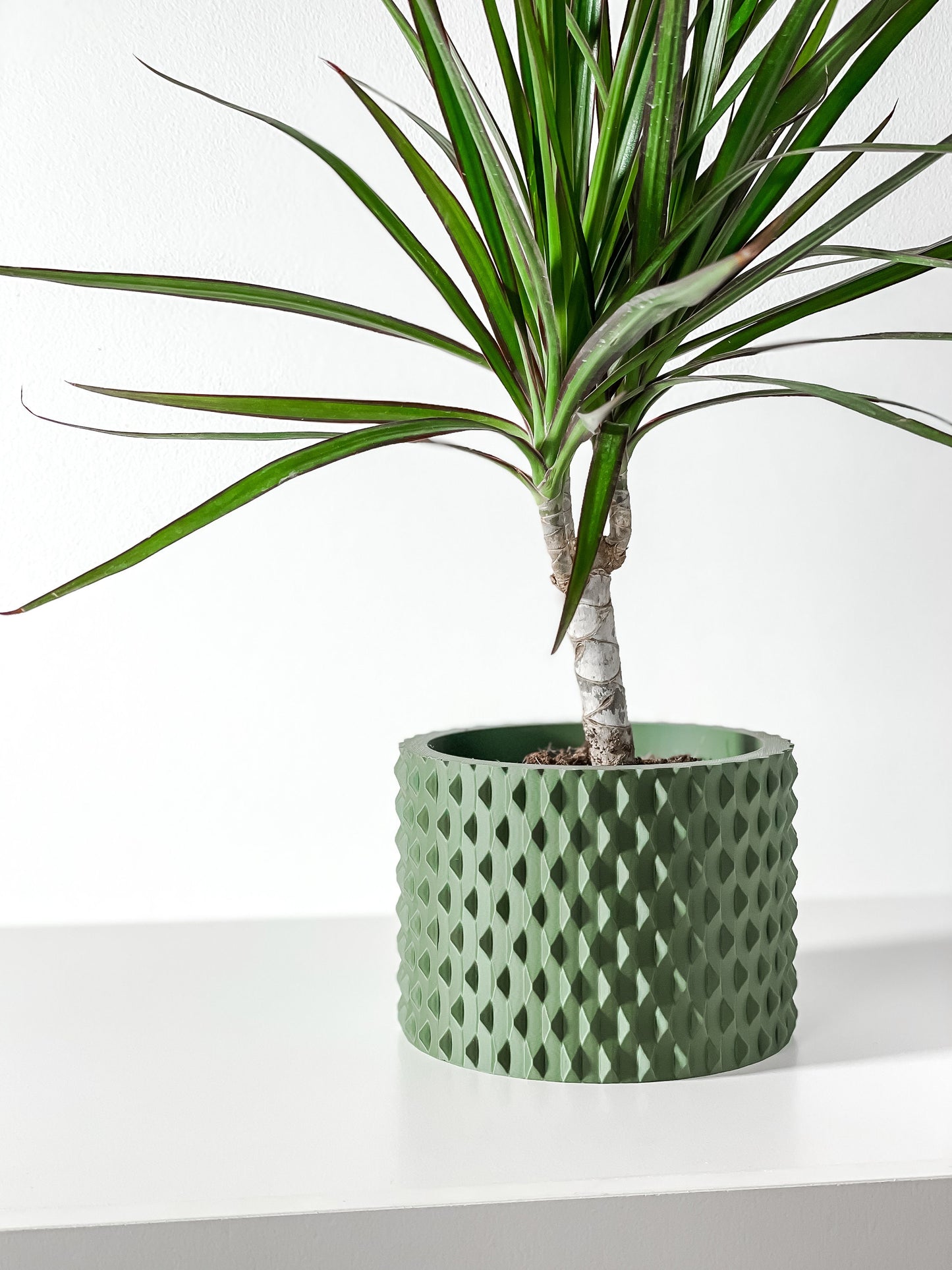 Moderner Blumentopf mit Drainage "Ridno"| Exklusiv 3D gedruckter Topf für Blumen & Pflanzen