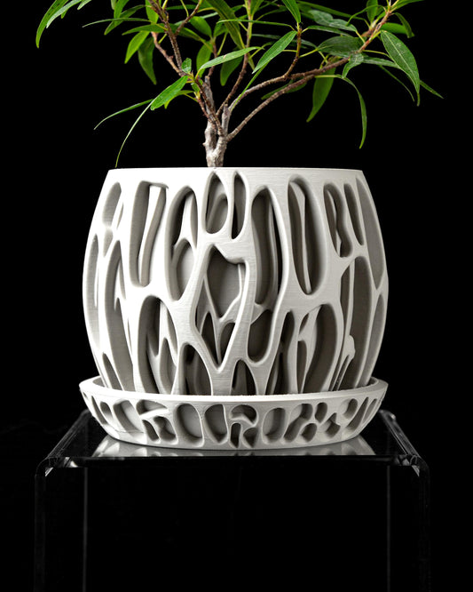 Moderner Blumentopf mit Drainage "Melt"| Exklusiv 3D gedruckter Topf für Blumen & Pflanzen