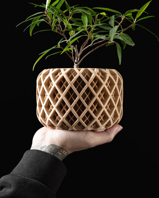 Moderner Blumentopf mit Drainage "Lexum"| Exklusiv 3D gedruckter Topf für Blumen & Pflanzen