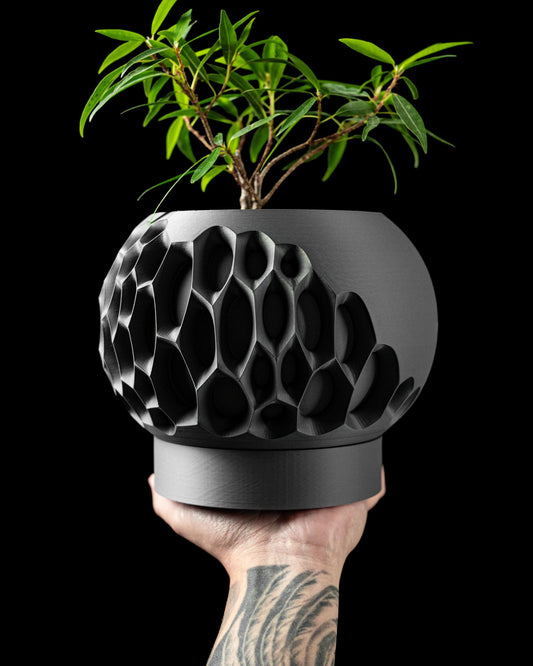 Moderner Blumentopf mit Drainage "Suriv"| Exklusiv 3D gedruckter Topf für Blumen & Pflanzen