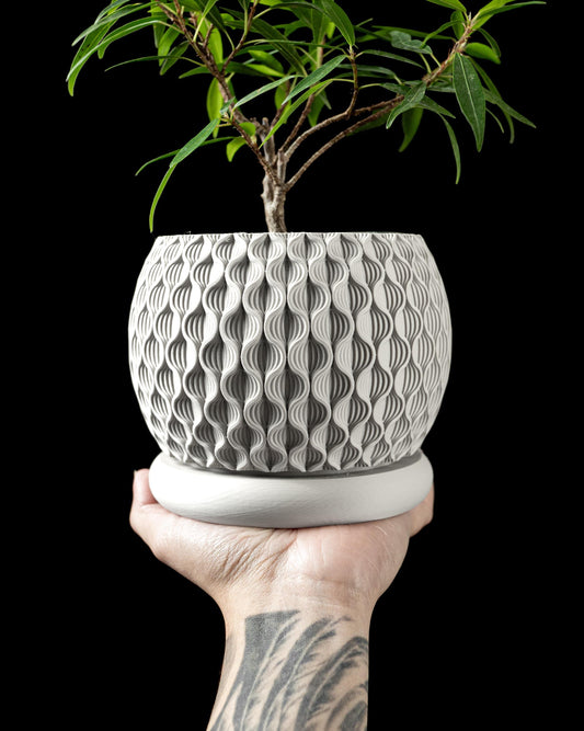 Moderner Blumentopf mit Drainage "Spring"| Exklusiv 3D gedruckter Topf für Blumen & Pflanzen