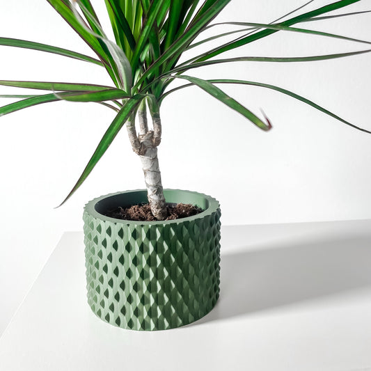 Moderner Blumentopf mit Drainage "Ridno"| Exklusiv 3D gedruckter Topf für Blumen & Pflanzen