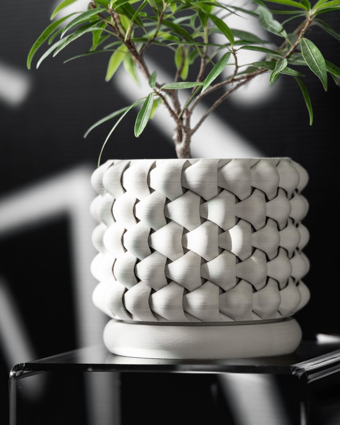 Moderner Blumentopf mit Drainage "Brok"| Exklusiv 3D gedruckter Topf für Blumen & Pflanzen