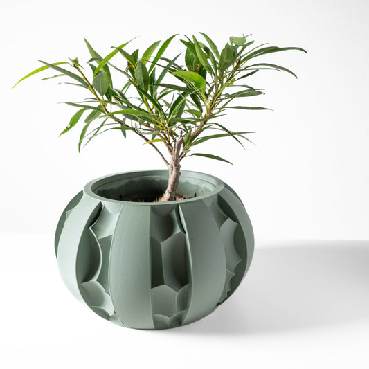 Moderner Blumentopf mit Drainage "Anre"| Exklusiv 3D gedruckter Topf für Blumen & Pflanzen