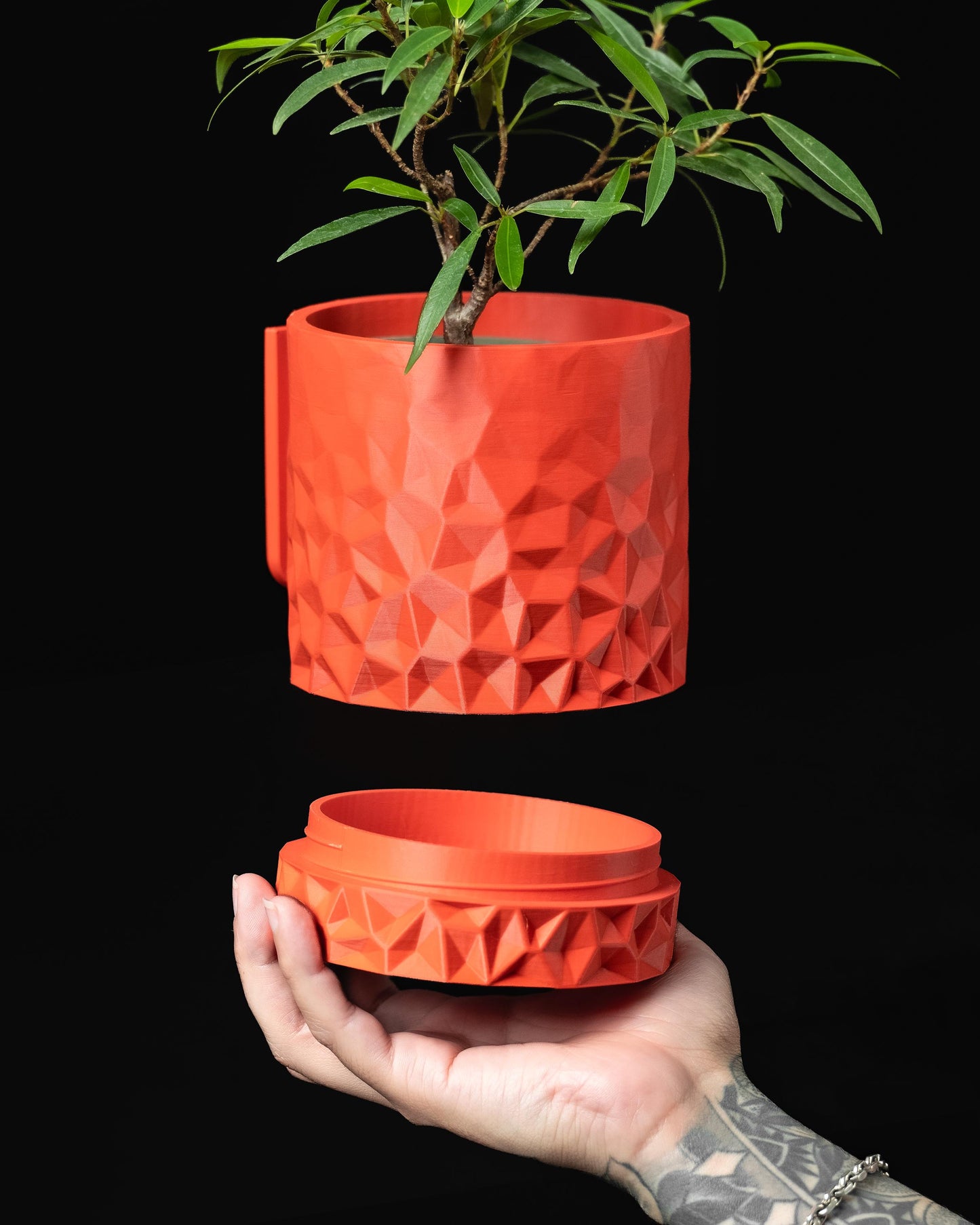 Moderner Blumentopf mit Drainage "Voronoi"| Exklusiv 3D gedruckter Topf für Blumen & Pflanzen