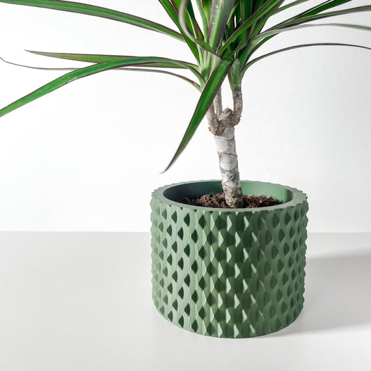 Moderner Blumentopf mit Drainage "Ridno"| Exklusiv 3D gedruckter Topf für Blumen & Pflanzen